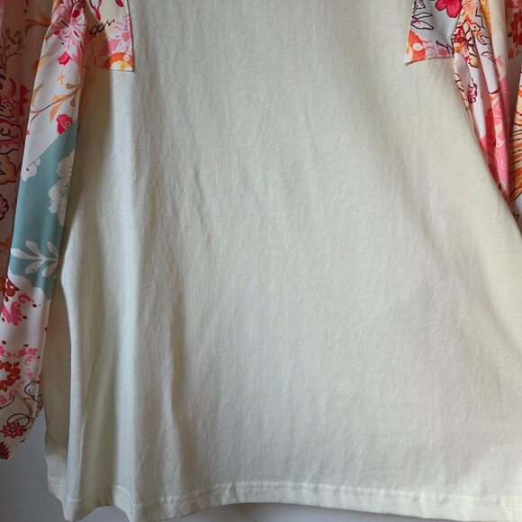 NEW W/O TAG SUPER CUTE BOHO FLORAL WIDE FLUTTER SLEEVES TOP SIZE M - Picture 9 of 15